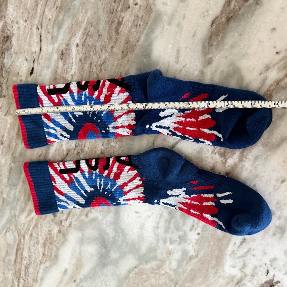 USA Tie Dye Red White & Blue America Socks - American Flag / 4th of July